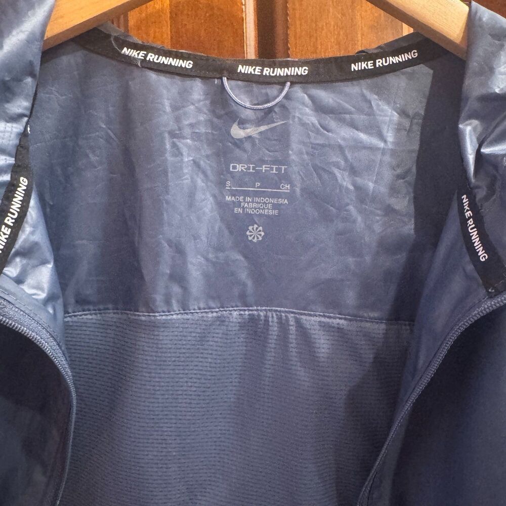 Nike Running Dri-FIT Hooded Windbreaker Jacket Blue Gray Full Zip Women's Small - Picture 13 of 16